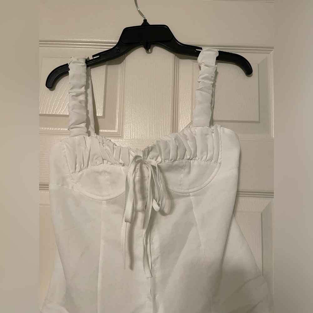 White Corset Tank Top